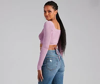 Your Moment Slinky Wrap Crop Top