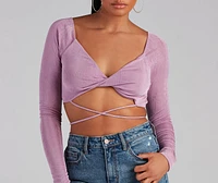 Your Moment Slinky Wrap Crop Top