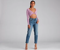 Your Moment Slinky Wrap Crop Top