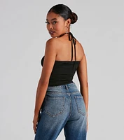 Forever Chic Drawstring Halter Top