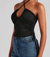 Forever Chic Drawstring Halter Top