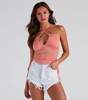 Forever Chic Drawstring Halter Top