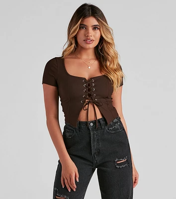Drawn Ribbed Crop Top