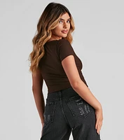 Drawn Ribbed Crop Top