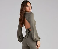 Cabana Long Sleeve O-Ring Crop Top