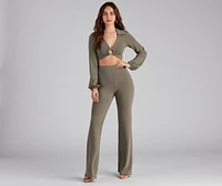 Cabana Long Sleeve O-Ring Crop Top