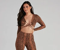 Leopard Spots Strappy Crop Top