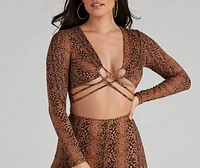 Leopard Spots Strappy Crop Top
