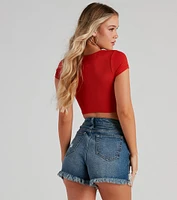 Rule Breaker Lace Up Crop Top