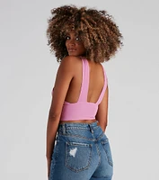 Skip A Beat Criss Cross Halter Top