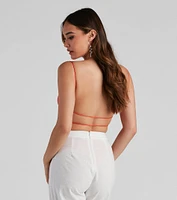 Strappy Open-Back Knit Bodysuit