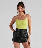 Strappy Open-Back Knit Bodysuit
