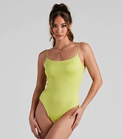 Strappy Open-Back Knit Bodysuit