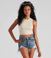 Casual Vibes Crew Crop Top