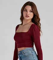 Sleek And Stunning Ruched Crop Top