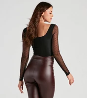 Eyes On Polka Dot Mesh Corset Top