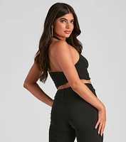 Hidden Gem Halter Cutout Crop Top