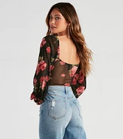 Budding Romance Floral Mesh Bodysuit