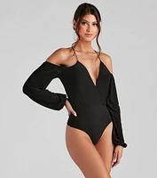 Watch Me Cold Shoulder Bodysuit