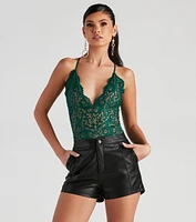 See Me Lace Scallop Bodysuit