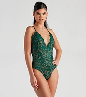 See Me Lace Scallop Bodysuit