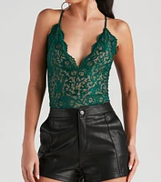 See Me Lace Scallop Bodysuit