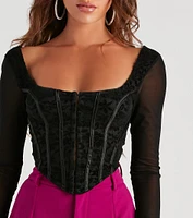 Chic Majesty Floral Lace Bustier