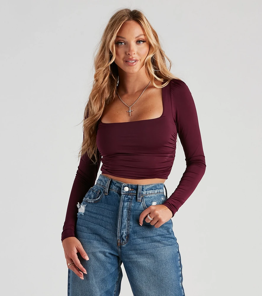 Sleek And Stunning Ruched Crop Top