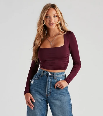 Sleek And Stunning Ruched Crop Top