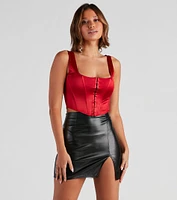 Spotlight On Satin Crop Bustier