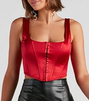 Spotlight On Satin Crop Bustier