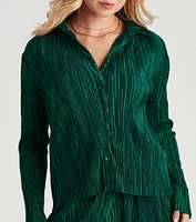 Dinner Date Satin Button Down Top