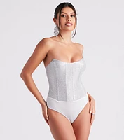 Sparkly Hype Glitter Tube Bodysuit
