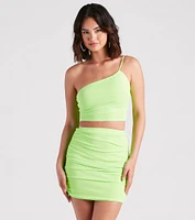 Miami Nights One-Shoulder Crop Top