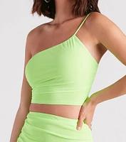 Miami Nights One-Shoulder Crop Top