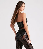 Glitzy Night Out Sequin Crop Top