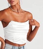 Oh-So-Sleek Satin Corset Top