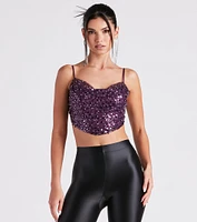 Striking Sequin Open Back Top