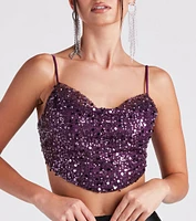 Striking Sequin Open Back Top