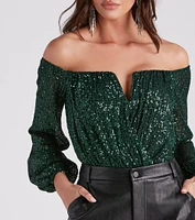 Time To Shine Sequin Bodysuit