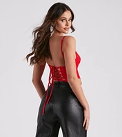 Desire For Lace Mesh Corset Top