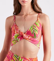 Tropical Destination Twist Crop Top