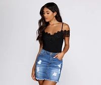 Crochet Details Bodysuit
