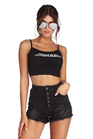 Angel Wings Cropped Tank Top