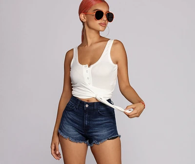 Favorite Henley Crop Top
