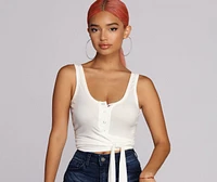 Favorite Henley Crop Top