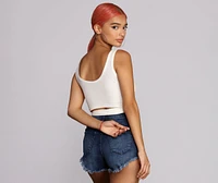 Favorite Henley Crop Top