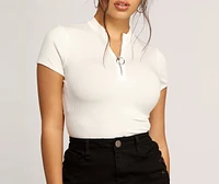Stylish Zipped Crop Top