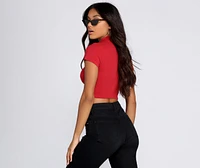 Stylish Zipped Crop Top