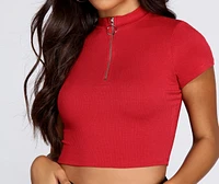 Stylish Zipped Crop Top
